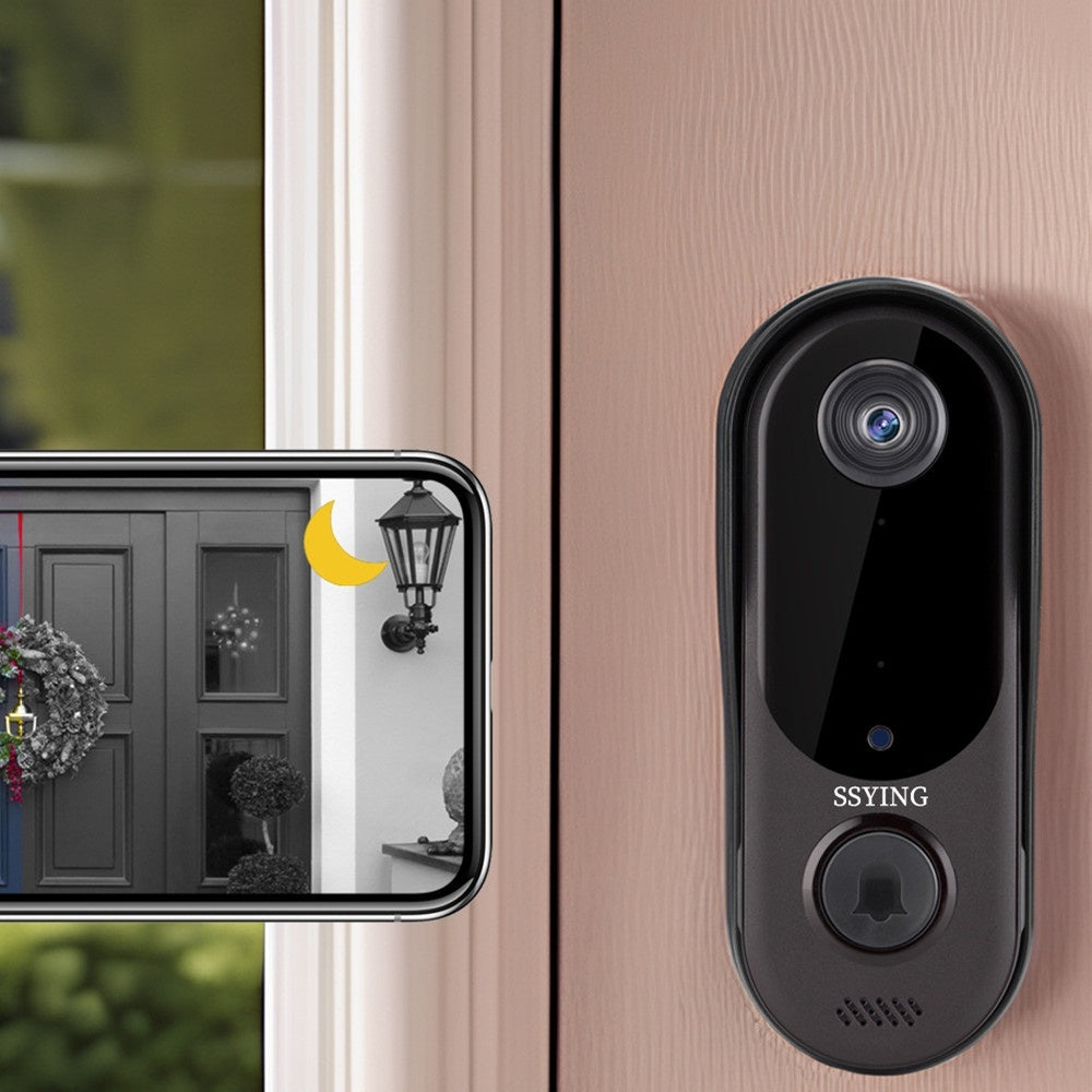 Video Doorbell | Two-way audio, HD video, long-lasting battery life, motion detection, chime app alerts, Works with Alexa (Black)